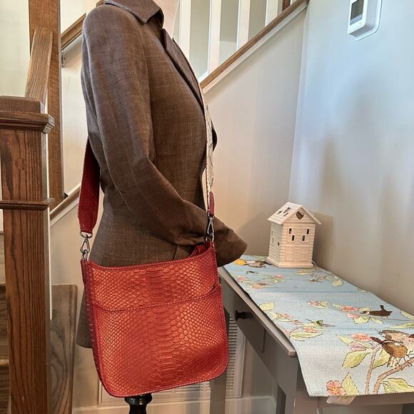 J. Markell Small Asher Crossbody Garnet - Natural Python - Picture 10 of 10